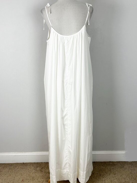 NEW Women's White Maxi Dress Sundress Tank Summer Beach Size Large Women’s - Picture 4 of 6